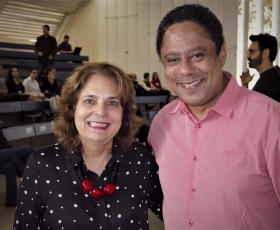 Reitora da UnB Márcia Abrahão e o deputado federal Orlando Silva (PCdoB). Foto: Beto Monteiro/Ascom UnB. 22/06/2023